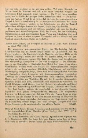 355-356 [Rezension] Clavis patrum apostolicorum