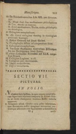 Sectio VII. Picturae