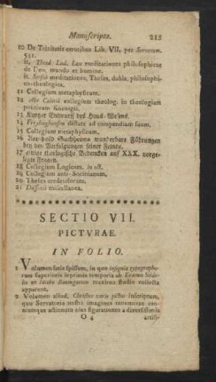 Sectio VII. Picturae