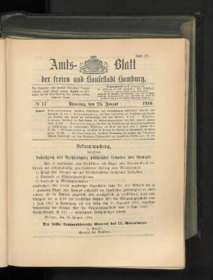 No. 17, 25. Januar 1916