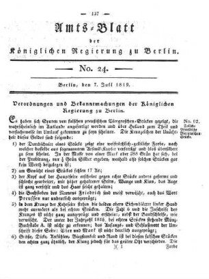 No. 24, 7. Juli 1819