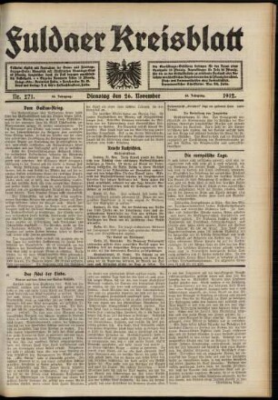 Ausgabe vom Dienstag, den 26. November 1912.