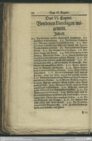 Das VI. Capitel. Von denen Bandagen insgemein