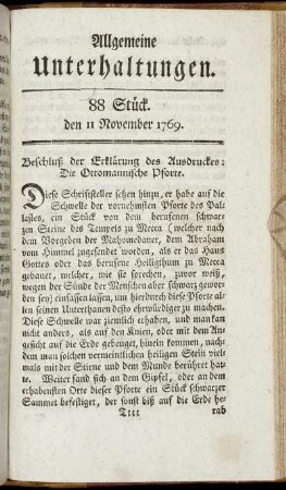 88 Stück. d. 11. November 1769.