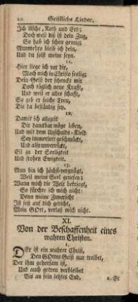XI. Von der Beschaffenheit eines wahren Christen.