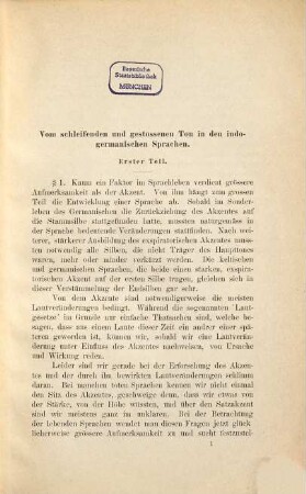 Vom gestossenen und schleifenden Ton in den indogermanischen Sprachen