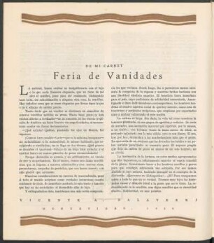 De mi carnet - Feria de Vanidades