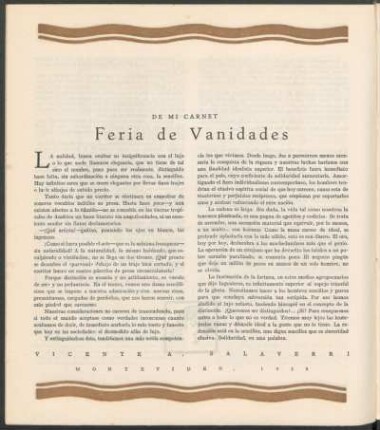 De mi carnet - Feria de Vanidades