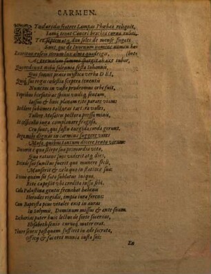 Carmen De Nativitate, Vita, Et Morte Iohannis Baptistae