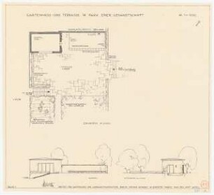 Gartenhaus: Grundriss und Schnitte 1:100