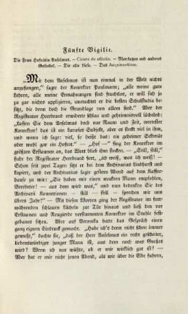 Fünfte Vigilie: Die Frau Hofrätin Anselmus …