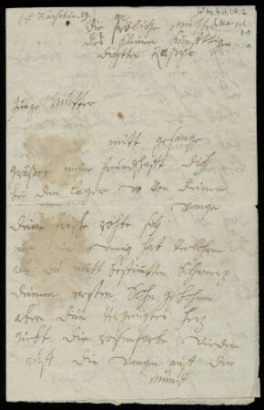 Brief von Anna Luise Karsch an Elisabeth Raspe