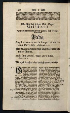 406-410, Am Fest deß heiligen Ertz-Engels Michael