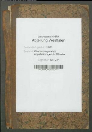 Verzeichnis der hinterlegten Testamente