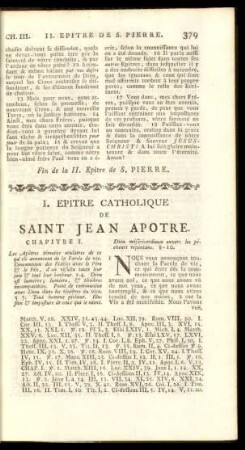 I. Epitre Catholique De Saint Jean Apotre