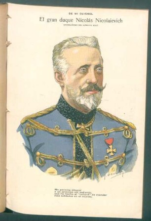El gran duque Nicolás Nicolaievich, generalísimo del ejército ruso - [Caricatura] : De mi Guignol
