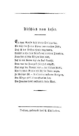 Abschied vom Leser