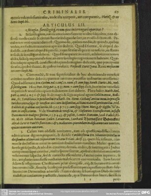 Articulus LII. Magiae fortilegiique reum quae interrogari oporteat?