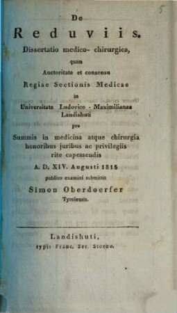 De reduviis : diss. med. chir. pro gradu
