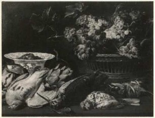 Stilleben mit Vögeln und Früchten