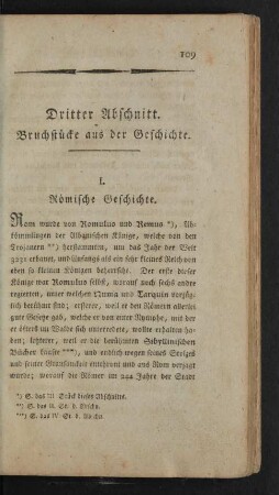 Dritter Abschnitt. Bruchstuecke aus der Geschichte.