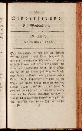 LX. Stück, den 26. August 1776