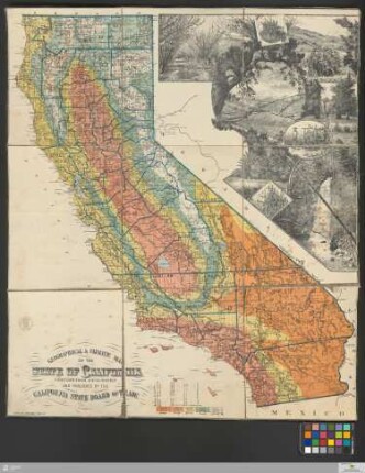 Geographical & Climatic Map Of The State Of California