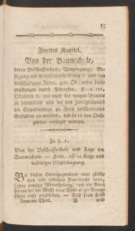 Zweites Kapitel. Von der Baumschule, ...