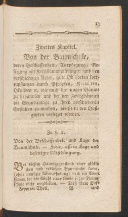 Zweites Kapitel. Von der Baumschule, ...