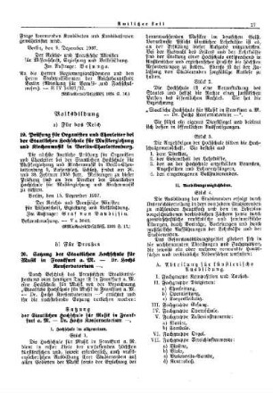 Prüfung für Organisten und Chorleiter bei der Staatlichen Hochschule für Musikerziehung und Kirchenmusik in Berlin-Charlottenburg : [Volksbildung] ; [Für das Reich] ; [Amtliche Erlasse] ; [Amtlicher Teil]