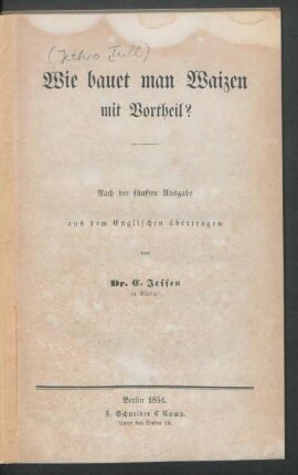 Wie bauet man Waizen mit Vortheil?