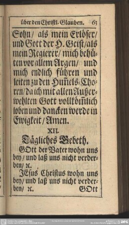 Tägliches Gebeth