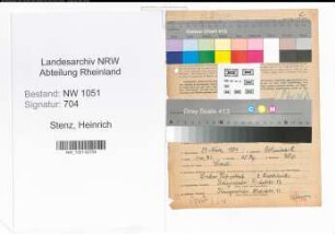Entnazifizierung Heinrich Stenz , geb. 23.03.1874 (Hotelier)