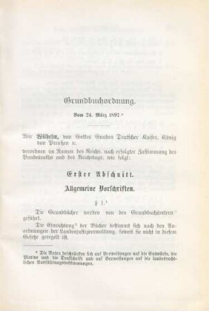 Grundbuchordnung. Vom 24. März 1897.