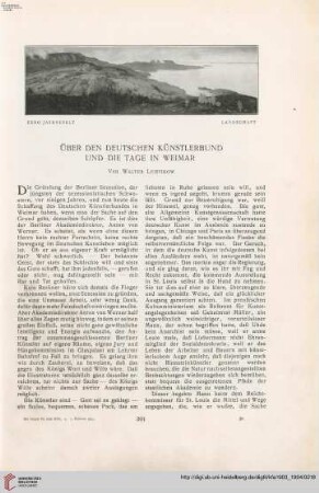 19: Über den deutschen Künstlerbund und die Tage in Weimar