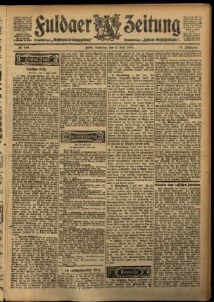 Erste Ausgabe vom Samstag, den 02. Juli 1904.