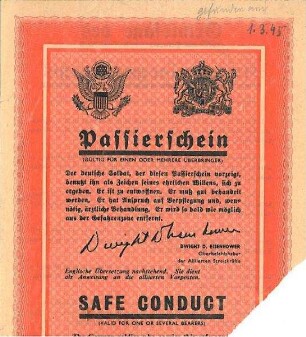 "Passierschein" alliiertes Flugblatt