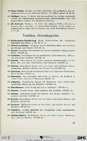 Textilien, Orientteppiche (Nr. 376—410)