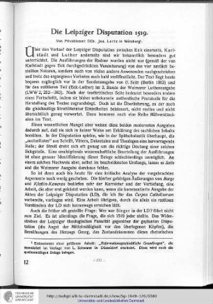 12. Die Leipziger Disputation 1519