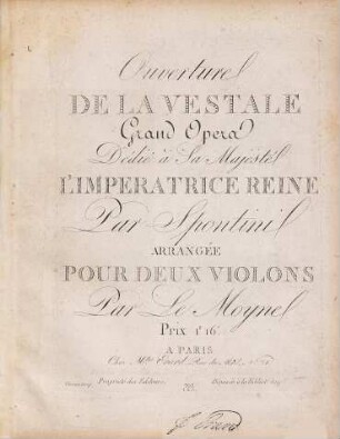 Ouverture de La vestale : grand opéra
