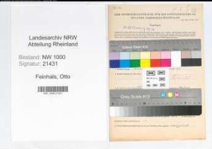 Entnazifizierung Otto Feinhals, geb. 05.05.1895 (Busfahrer)