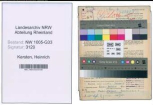 Entnazifizierung Heinrich Kersten , geb. 10.10.1915 (Lehrer)