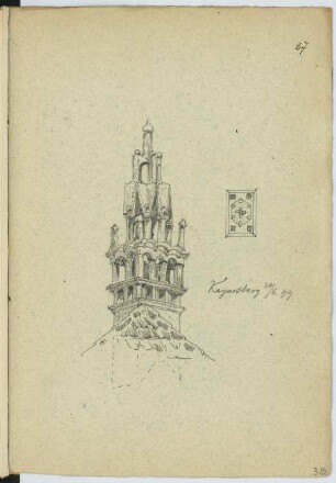 Turm, Kaysersberg: Perspektivische Ansicht (aus: Skizzen- und Fotoalbum 16)