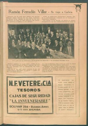 Ramón Ferradás Villar - Su viaje a Galicia