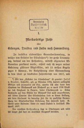 Hammelburger Reisen : Bilder aus deutscher Kleinstaaterei
