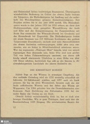 Die Kreisstadt Schleiz