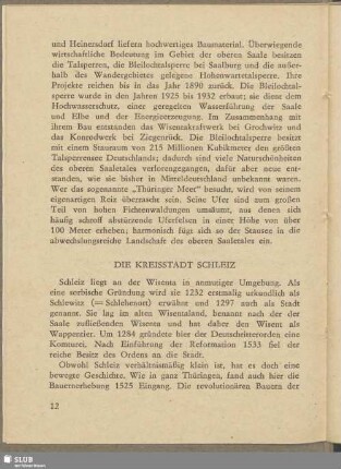 Die Kreisstadt Schleiz