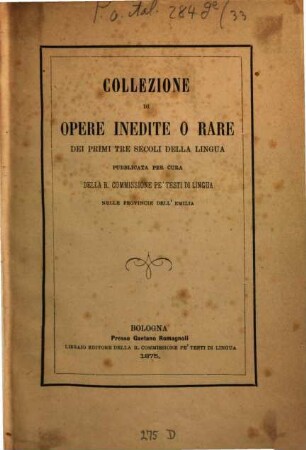 Le antiche rime volgari : secondo la lezione del codice vaticano 3793, 1