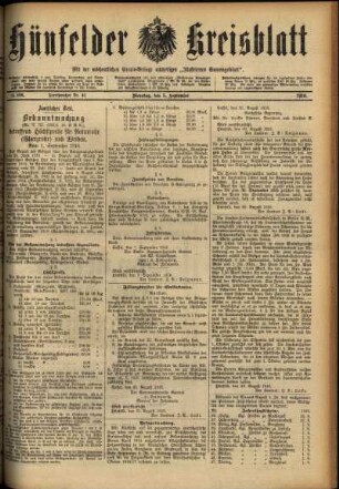 Ausgabe vom Dienstag, den 05. September 1916.