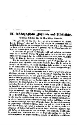 Pädagogische Zustände und Rückblicke